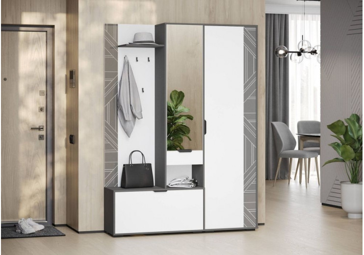 Прихожая (ЛЕО) / Белый / Графит 