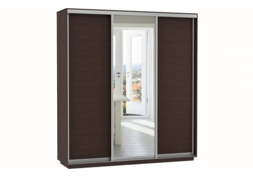 Шкаф купе 3 двери (венге, профиль серебро)